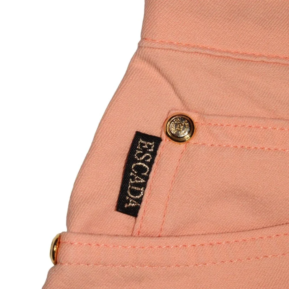 Escada Womens Pants 36 Peach Pink Straight Fit Crop Ankle Stretch Denim Jeans - Picture 5 of 10